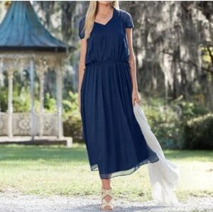 Sundance Navy Blue Silk Maxi Dress